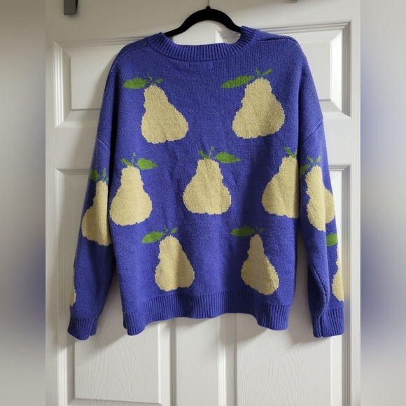 Forever 21 - NWOT - Purple Pear Button Up Cardigan - Size M - Picture 2 of 6